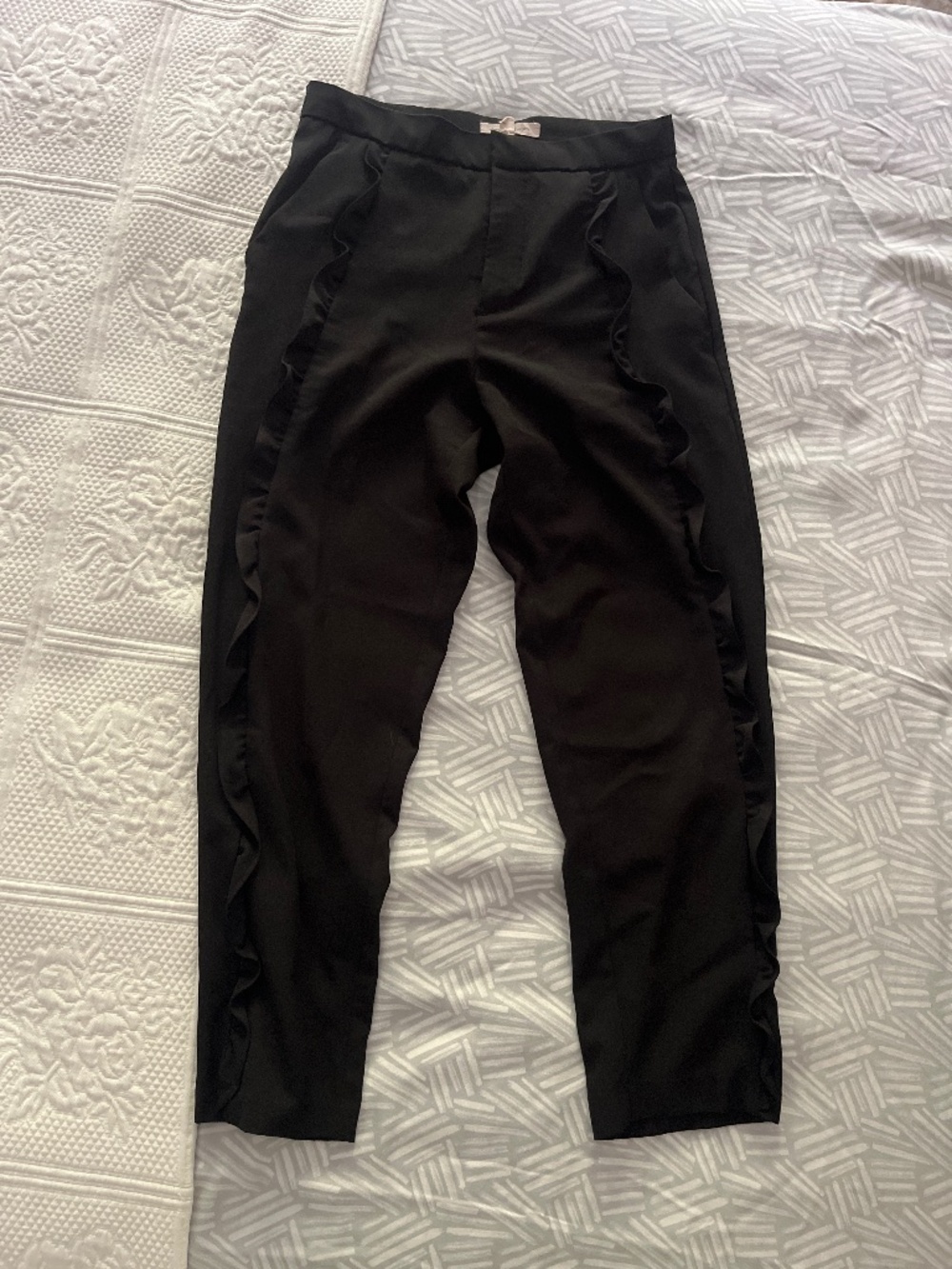 Black Dress Pants with Ruffles